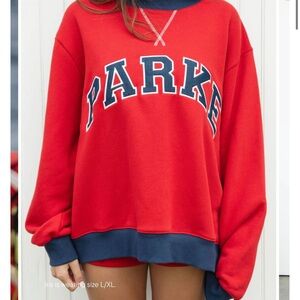 Parker Women's Red and Navy Sweatshirt